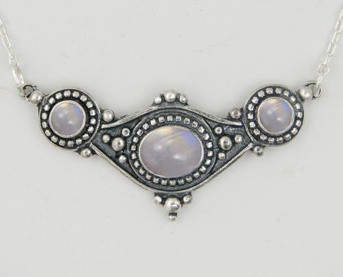 Sterling Silver Necklace Featuring Rainbow Moonstone and Fluorite Made in America!