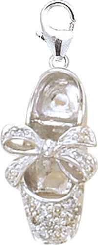 14k Gold Diamond Ballet Slipper Charm (1/10 cttw)