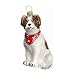 Joy to the World Collectibles European Blown Glass Pet Ornament, Parsons Terrier aka Jack Russell Terrier with Bandana