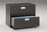 HON(R) 600, 36 Wide Lateral File, 2 Drawers, 28 3/8H x 36W x 19 1/4D, Light Gray