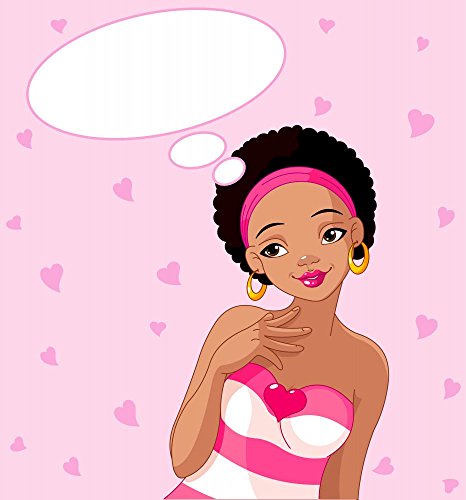 Girl with Love on Her Mind Vinyl Wall Sticker - 48"H x 45"W - by Wallmonkeys Decals