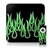 Green Neon Flames Design Apple TV Skin Decal Protective Sticker