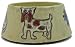64 Oz. MARA COLLECTION Stoneware X-LARGE PUPPY DOG Pet FEEDING Or WATER Dish BOWL Abstract Dogs BROWN