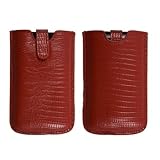 Logotrans Leder Tasche H&uuml;lle Case rot und Displayschutzfolie f&uuml;r Apple iPhone 3G und 2G