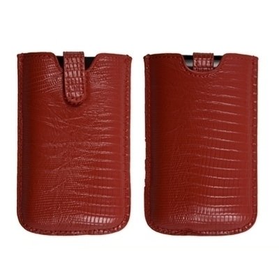 Logotrans Leder Tasche H&uuml;lle Case rot und Displayschutzfolie f&uuml;r Apple iPhone 3G und 2G