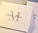 Pen & Pad Stationers 50 Personalized Note Cards with Matching Envelopes. Choose Large Script Initial in Blue or Block Initial in Grey/Black. Blank Inside. Optional Return Address Labels.