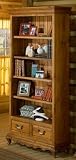 Home Elegance 1354-12 Rustic Pine Bookcase with Drawer Storage.