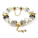 Highest Quality "Love You" Charm Bracelet Has 17 Beads: Beautiful Charms, Murano Beads. Pandora-compatible. Complete Charm Bracelet Opens so Beads CAN Be Changed. Pink Gift Box.