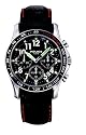 Police Fast Lane gents black leather strap with black chrono dial watch