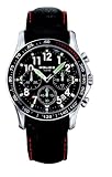 Image of Police Fast Lane gents black leather strap with black chrono dial watch
