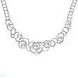 Necklace With Precious Stones - Genuine Clean Diamonds and 10-12mm Freshwater Pearls Made of 14K White Gold. Total item weight 37.7g