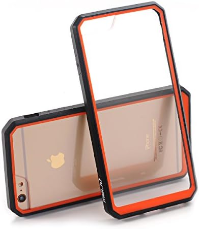 iPhone 6s Plus Case, Hybrid Bumper Cover Shock Absorption Scratch Resistant [Unicorn Beetle] Clear Back Shell Fit for Both Apple iPhone 6 Plus and 6s Plus 5.5 Inch Hard Case Orange