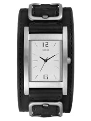 GUESS Black Leather Strap Watch