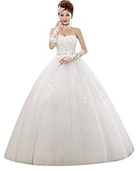 Strapless Organza/Satin Lace Floor Length Bandage Dress/Wedding Dress 