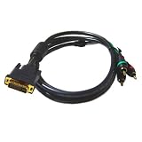 Gold Plated 6FT DVI-I TO 3 RCA COMPONENT RGB CABLE ADAPTER FOR HDTV