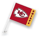 NFL Kansas City Chiefs Car Flag with Wall Brackett
