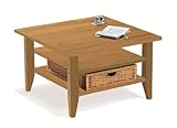 Couchtisch 80 cm quadratisch mit Ablage MDF / Holz Dekor wählbar, Dekor/Front:Buche