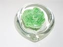 Fern green heart with flower paperweight
