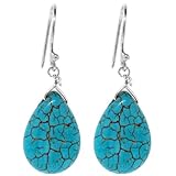 Sterling Silver Turquoise Teardrop Earrings