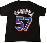 YOUTH MLB New York Mets Black Santana 57 S/S Jersey Style T-shirt (Small (8))