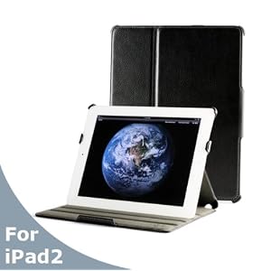 AYL (TM) 5-in-1 High Quality Premium Slim Leather Case Folio with built-in Stand for Apple iPad 2 2nd Generation Tablet/wifi 3G Model 16gb, 32gb, 64gb (Black)