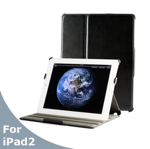 AYL (TM) 5-in-1 High Quality Premium Slim Leather Case Folio with built-in Stand for Apple iPad 2 2nd Generation Tablet/wifi 3G Model 16gb, 32gb, 64gb (Black)