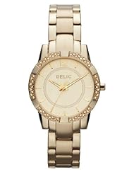 Relic by Fossil Payton Gold Tone Crystal Stainless Steel Womens Watch ZR34202