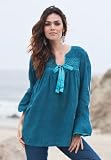 Roamans Plus Size Boho Embroidered Tunic