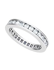 Platinum Channel Set Diamond Eternity Wedding Ring Ring (g-H Si, 1 Ct.), 4.5 by 