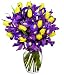 Yellow Spring Tulip and Iris Bouquet (Vase Not Included)