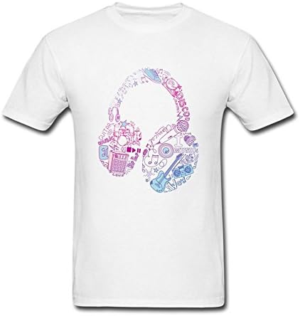 AcFune Custom Men's Music Doodles Headphone T shirt