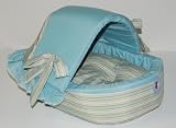 WILMA Heimtierprodukte Liegebett + Hoehle Hellblau/Streifen 50cm