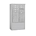 Salsbury Industries 3910DX-07AFP Salisbury Industries 4C Free Standing Horizontal Mailbox, Front Loading, Ada Height Compliant, 7 MB1 Doors, 1 PL5, 1 PL6, Private Access, Aluminum