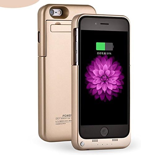 iPhone 6S Battery Case - iPhone 6 Battery Case, 3200mAh Portable External Battery Backup Charging Case Pack Power Bank for iPhone 6s /6 4.7 inch (Pink-Golden)