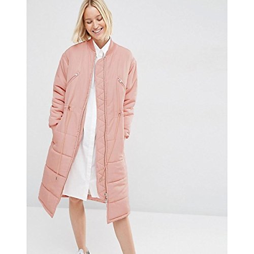 エイソス アウター パーカ＆スウェット ASOS WHITE Quilted Longline Parka Blush [並行輸入品]