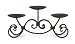17" Brown Rustic Scroll Design Iron Three-Pillar Candle Holder Stand