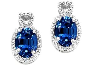 Tommaso Design Oval 7x5mm Created Sapphire Earrings Tommaso Design Oval 7x5mm Created Sapphire Earrings