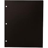 JAM Paper&reg; 2 Pocket 3 Hole Punched Plastic Presentation School Folder - Black - Sold Individually
