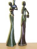 Kitchen & Housewares : Pair Of African Women Carrying Pots - Hand Painted (034)