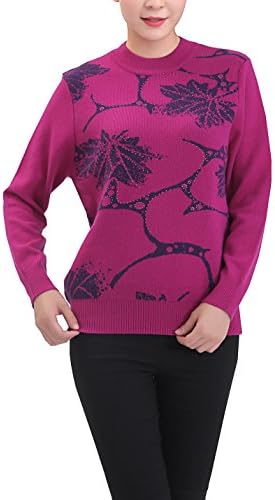 METERDE Women's Premium Soft Warm Cashmere Sweater Pullover Jumper Purple 3XL