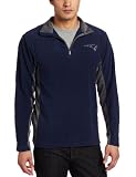NFL Men's New England Patriots Fade II Crew Long Sleeve 1/4 Zip Micro Chiller Fleece (Athletic Navy/Storm Gray, X-Large)