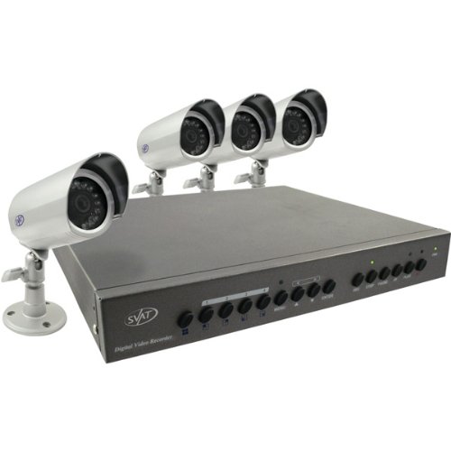 SVAT CV0204DVR Web-Ready DVR Security System with 4 High-Resolution Indoor Outdoor Night Vision Surveillance Cameras