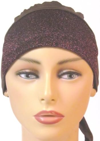 Under-hijab Scarf Headband with Glitter Front Brown