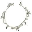 Sterling Silver Anklet Pair Indian Foot Jewelry 10.25 inches (sanklt046a)