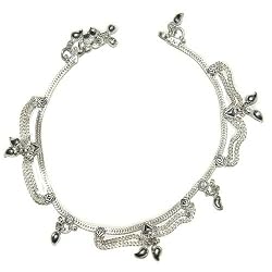 Ankle Bracelets Sterling Silver 10.25 inches (sanklt046b)