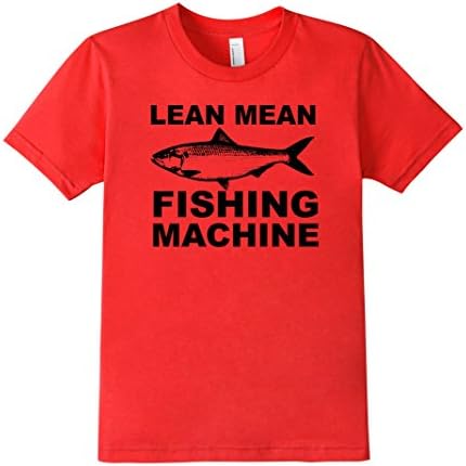 Kids Lean Mean Fishing Machine Kids Shirt for Boys Girls 8 Red