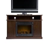 SEI Kingsbury Media Console with Electric Fireplace, Espresso