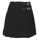 Ladies Plain Black 20" Kilt Skirt