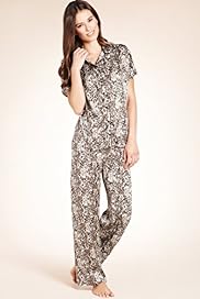 Per Una Revere Collar Animal Print Satin Pyjamas