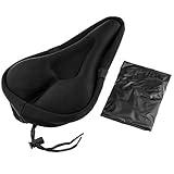 Zacro® Gel Bike Seat - Extra Soft Gel Bicycle Seat - Bike Saddle Cushion with Water&Dust Resistant Cover (Black)